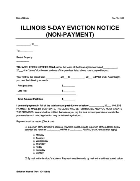 Printable 5 Day Eviction Notice Illinois Pdf